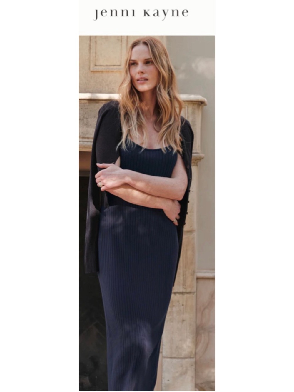 NWT Jenni Kayne Rib Tank Maxi Dress Dark Navy M - Picture 2 of 10